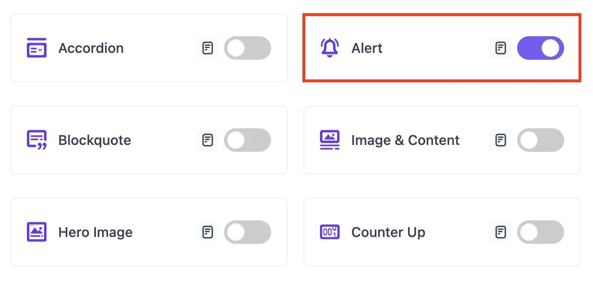 Enable Alert block