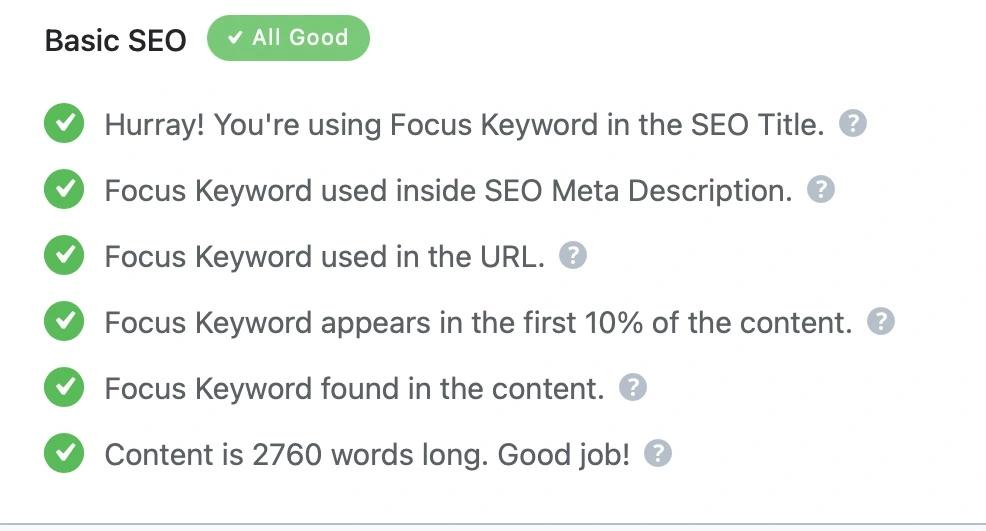 Basic SEO Options