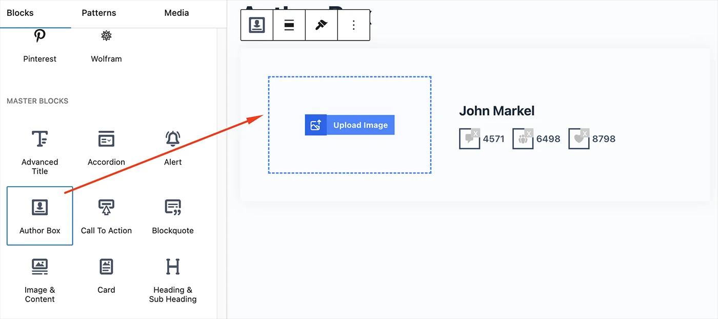 Add author box in Gutenberg editor