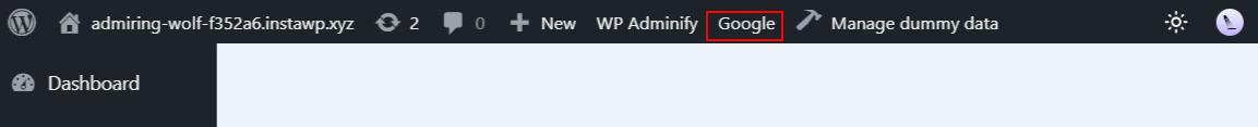 IMG 9 Admin bar with google link